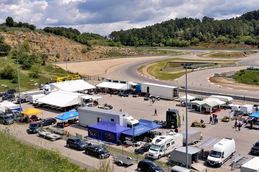 chases of Caterham on the circuit of the Cevennes with Ales in the French department of Gard the May 24th and 25th, 2013. The Caterham stands