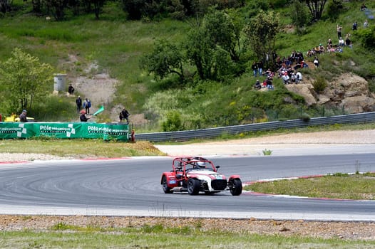 chases of Caterham on the circuit of the Cevennes with Ales in the French department of Gard the May 24th and 25th, 2013. On the circuit