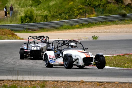 chases of Caterham on the circuit of the Cevennes with Ales in the French department of Gard the May 24th and 25th, 2013. On the circuit