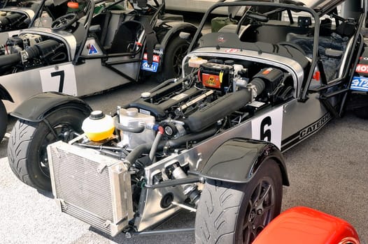chases of Caterham on the circuit of the Cevennes with Ales in the French department of Gard the May 24th and 25th, 2013. mechanical maintenance