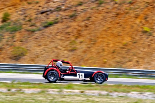 chases of Caterham on the circuit of the Cevennes with Ales in the French department of Gard the May 24th and 25th, 2013. On the circuit