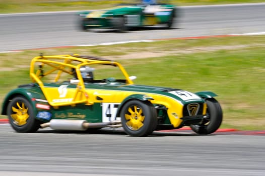 chases of Caterham on the circuit of the Cevennes with Ales in the French department of Gard the May 24th and 25th, 2013. On the circuit