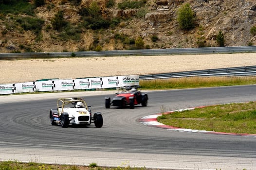 chases of Caterham on the circuit of the Cevennes with Ales in the French department of Gard the May 24th and 25th, 2013. On the circuit
