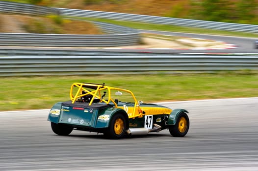 chases of Caterham on the circuit of the Cevennes with Ales in the French department of Gard the May 24th and 25th, 2013. On the circuit