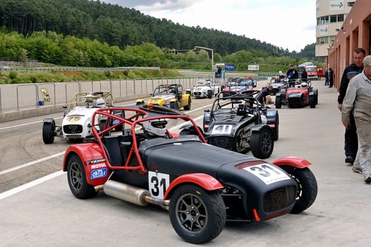 chases of Caterham on the circuit of the Cevennes with Ales in the French department of Gard the May 24th and 25th, 2013. On the circuit