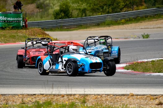 chases of Caterham on the circuit of the Cevennes with Ales in the French department of Gard the May 24th and 25th, 2013. On the circuit