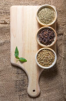 Cooking ingredients,spices on wooden table