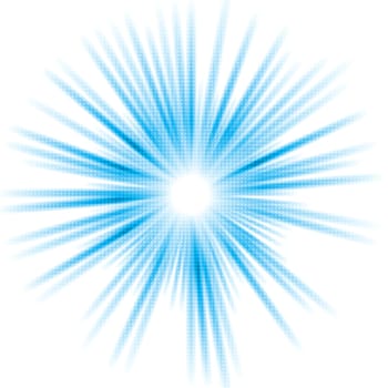 Abstract blue shiny vector sun background