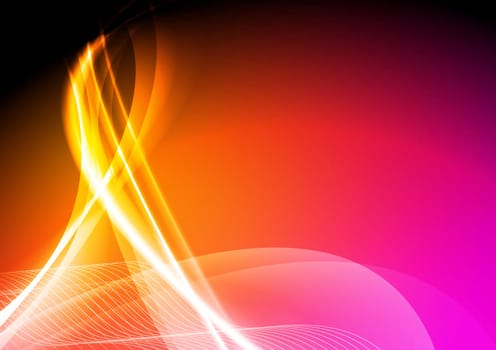 Abstract bright wavy vector art design