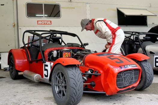 chases of Caterham on the circuit of the Cevennes with Ales in the French department of Gard the May 24th and 25th, 2013.