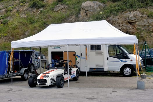 chases of Caterham on the circuit of the Cevennes with Ales in the French department of Gard the May 24th and 25th, 2013.