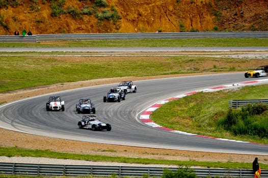 chases of Caterham on the circuit of the Cevennes with Ales in the French department of Gard the May 24th and 25th, 2013. On the circuit