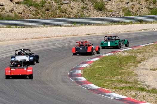 chases of Caterham on the circuit of the Cevennes with Ales in the French department of Gard the May 24th and 25th, 2013. On the circuit