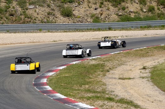 chases of Caterham on the circuit of the Cevennes with Ales in the French department of Gard the May 24th and 25th, 2013. On the circuit