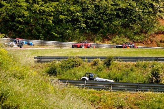 chases of Caterham on the circuit of the Cevennes with Ales in the French department of Gard the May 24th and 25th, 2013. On the circuit