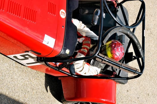 chases of Caterham on the circuit of the Cevennes with Ales in the French department of Gard the May 24th and 25th, 2013. on the starting line before the race