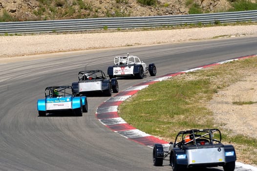 chases of Caterham on the circuit of the Cevennes with Ales in the French department of Gard the May 24th and 25th, 2013. On the circuit