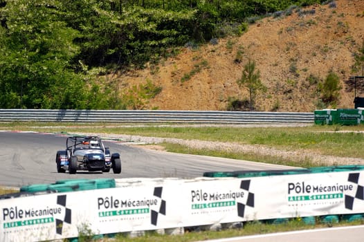 chases of Caterham on the circuit of the Cevennes with Ales in the French department of Gard the May 24th and 25th, 2013. On the circuit