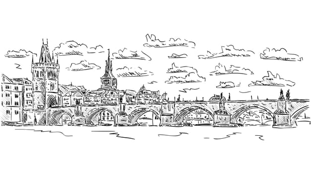vector - Charles Bridge , Prague , Czech republic