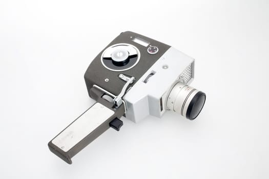 An old gray and metallic camcorder from the sixties