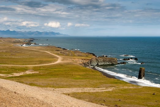 stretch of coast between Vik and Jokulsarlon in Iceland