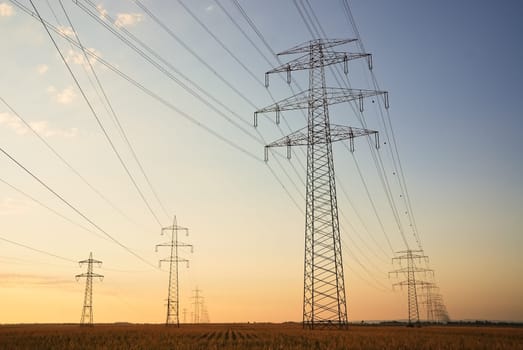 Electricity pylons with lines