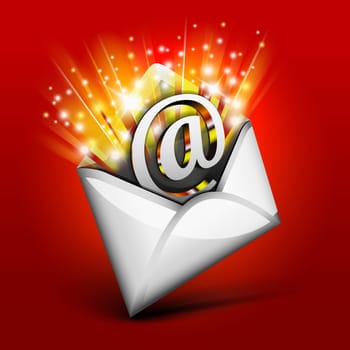 Magic email concept for holiday