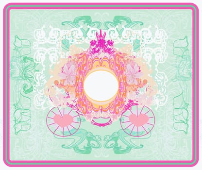 vintage floral carriage invitation