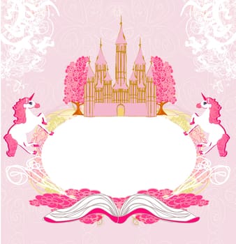 fairy castle appearing from the book - abstract frame