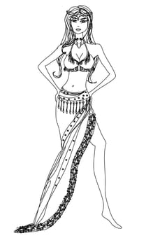 Belly dancer , hand drawn illustration