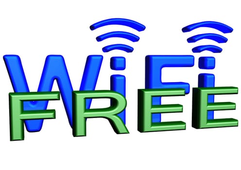 Sign of a free zone of a wireless communication