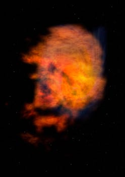 Far being shone nebula and star field against space