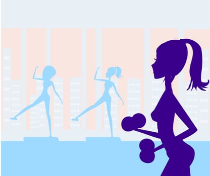women exercising in gym