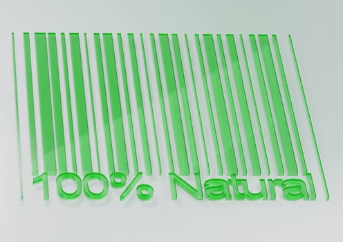 100 percent Natural barcodes isolated on white