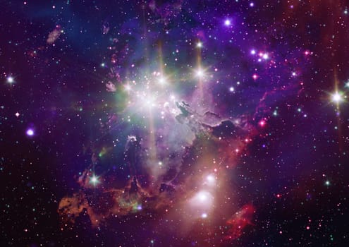 Far being shone nebula and star field against space. "Elements of this image furnished by NASA""."
