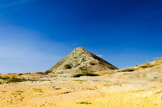 Pilon de Azucar in La Guajira, Colombia rising above the desert