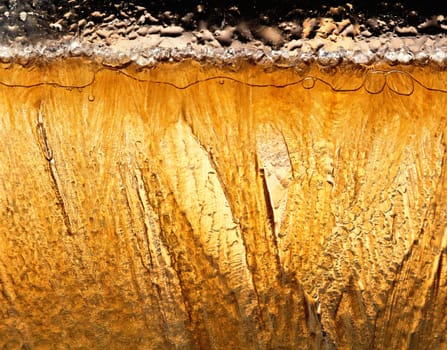 Ice crystals of iced coffee