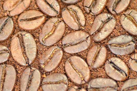 ground coffee and coffee beans