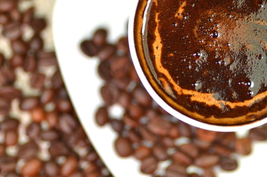 a cup full of tasty coffee