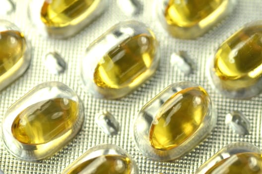 fish oil capsules in blister