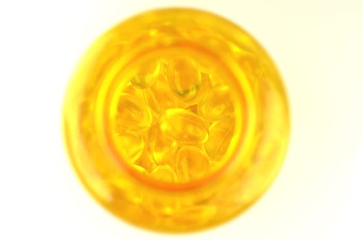 fish oil capsules in a bottle