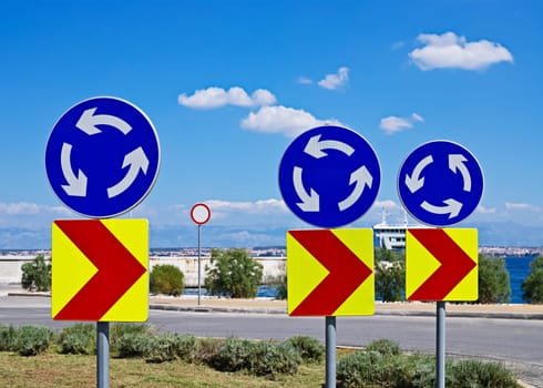 Roundabout signs