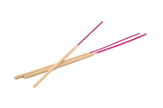 Incense on white background