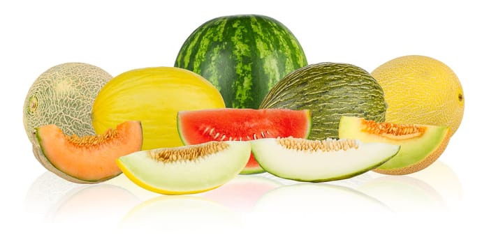 Different melons in one collage