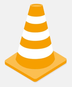 Orange and white striped traffic cone