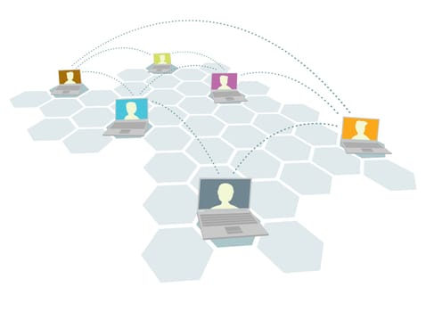 Computer and people network / Multiple users