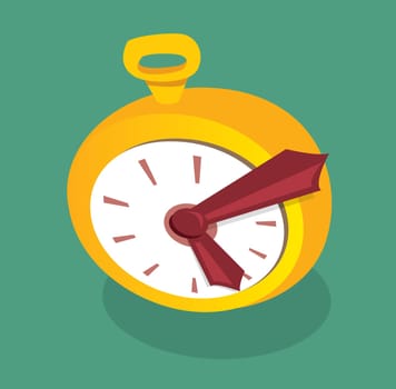 Cartoon golden clock