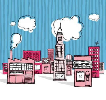 Vector cartoon city / Neighborhood