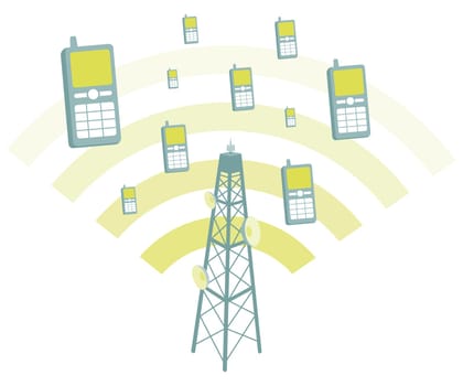 Antenna transmtting mobile phones