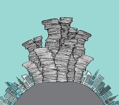 City waste / Garbage skyline